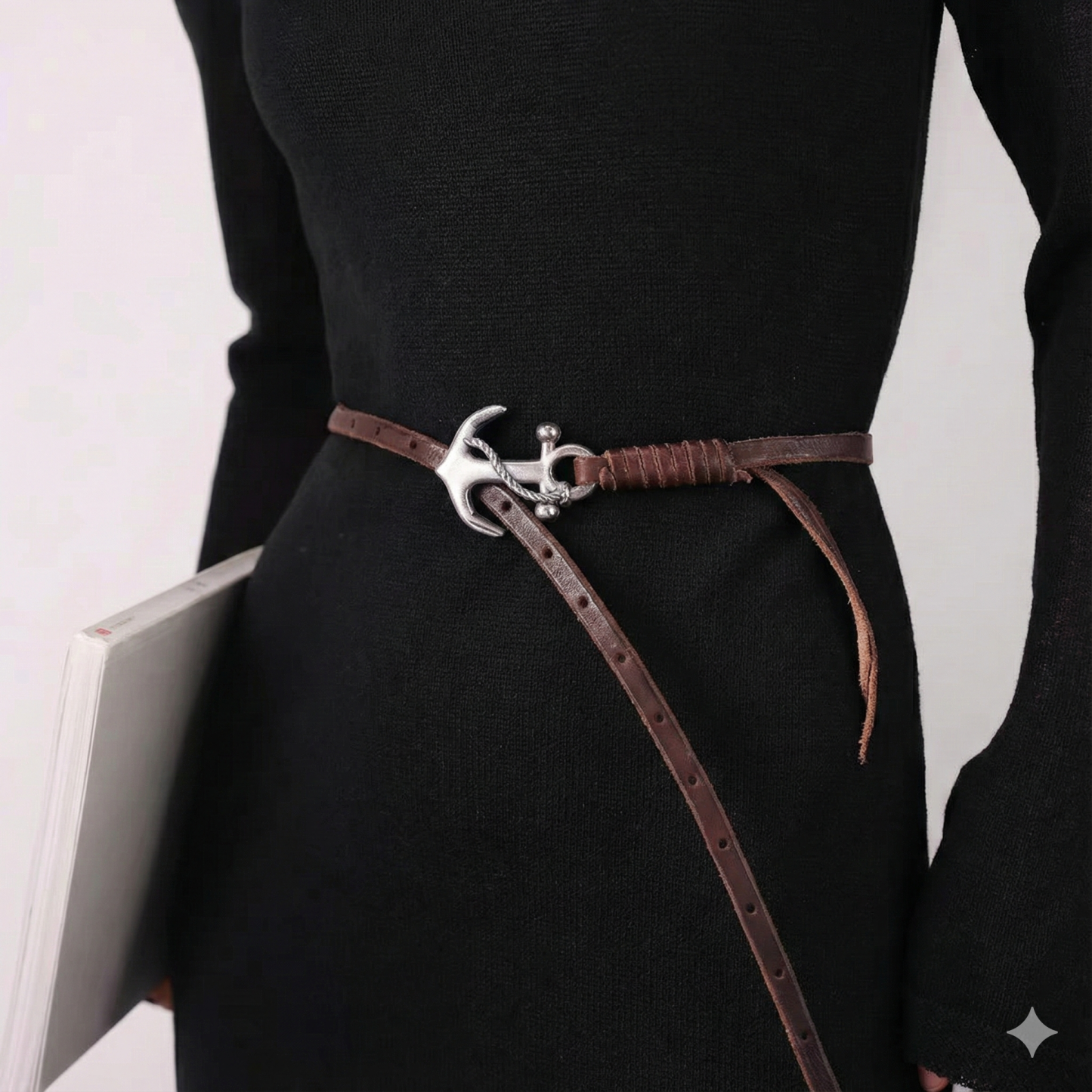 Ins-style Embossed Genuine Leather Belt 0.8cm Wide B28
