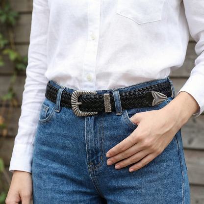 Hand-woven Genuine Leather Belt 3.0cm B15