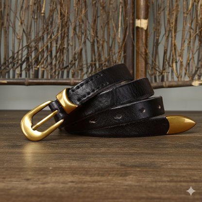 Vintage Genuine Leather Belt 1.8cm Wide B22