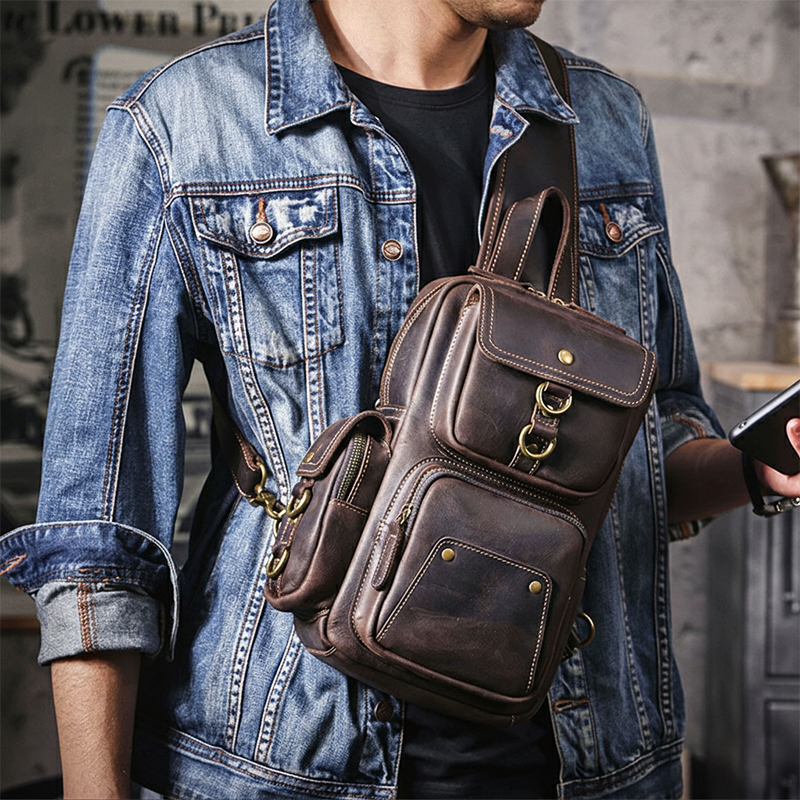 Vintage Genuine Leather Chest Bag VB11