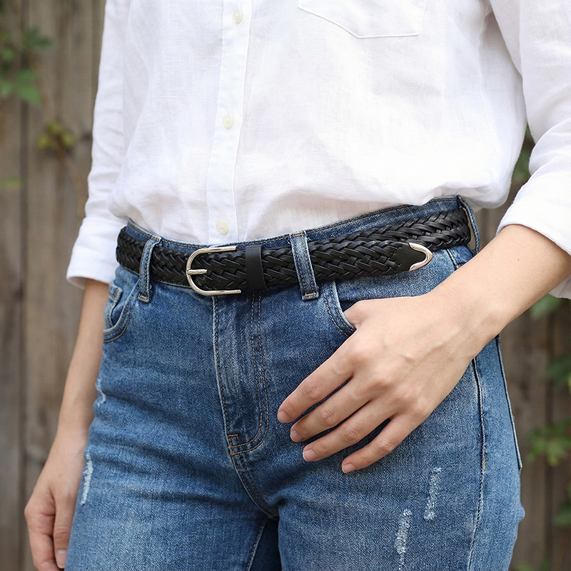 Hand-woven Genuine Leather Belt 2.2cm Wide B17