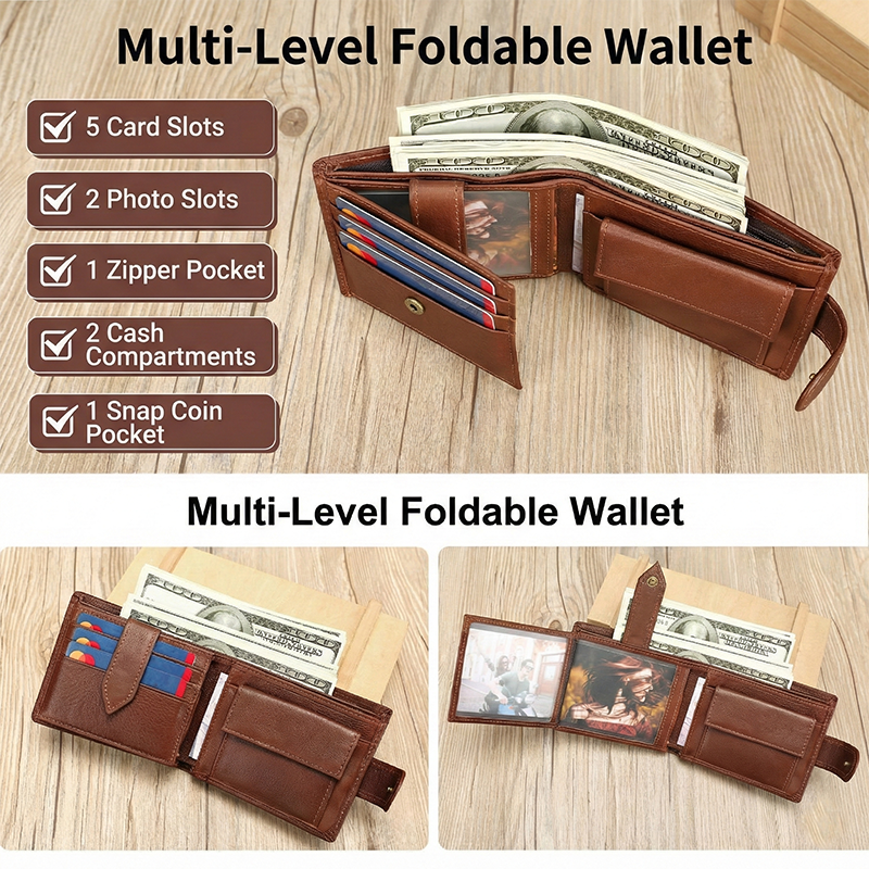 Vintage Embossed Genuine Leather Wallet LW01