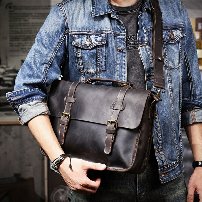 Genuine Leather Vintage Messenger Bag VB32