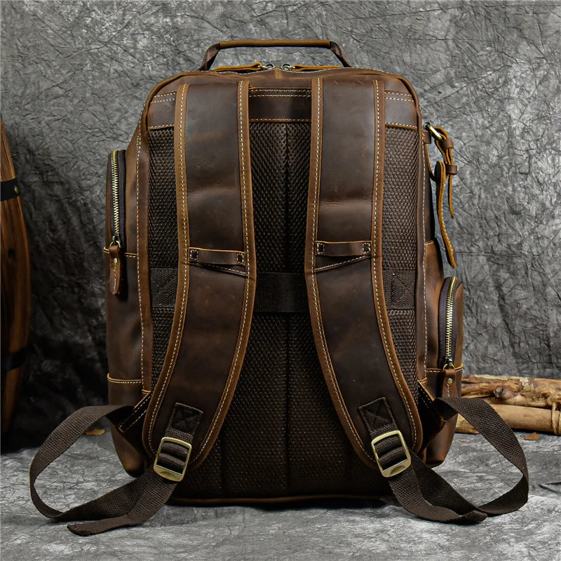 Vintage Cowhide Leather Travel Backpack VB00-KKICO