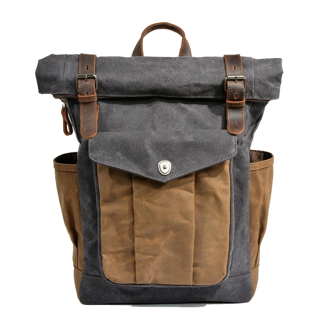 Waxed Canvas Roll Top Backpack CB06-KKICO