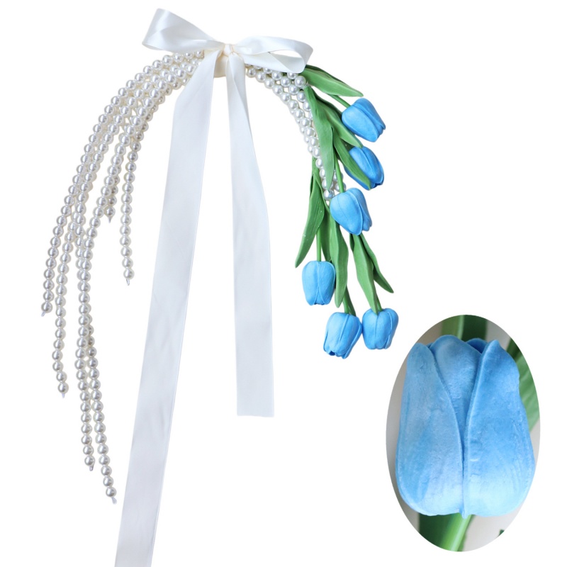 Exquisite Faux Tulip and Pearl Bridal Bouquet