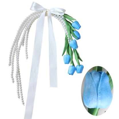 Exquisite Faux Tulip and Pearl Bridal Bouquet