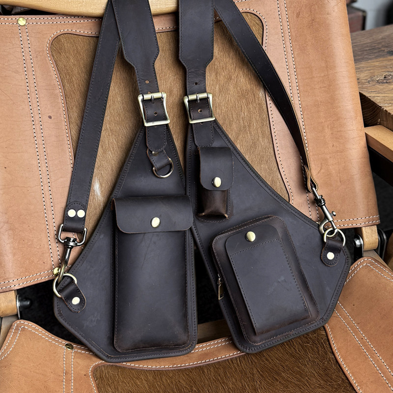 Vintage Leather Shoulder Harness Bag VB34