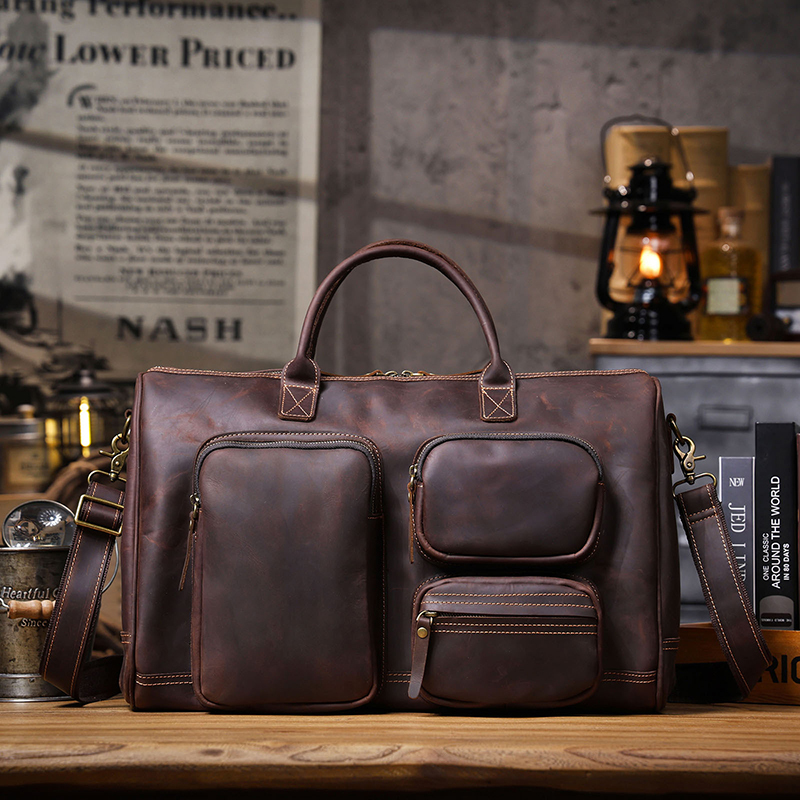 Vintage Leather Travel Duffle Bag VB40