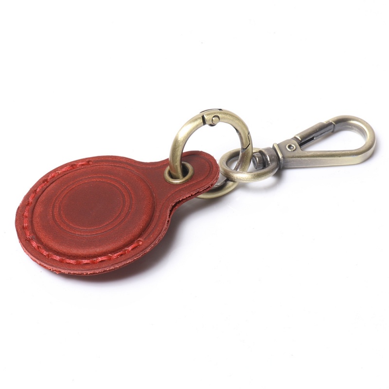 Leather AirTag Holder Keychain Case