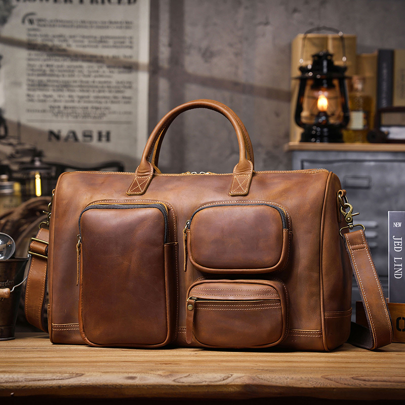 Vintage Leather Travel Duffle Bag VB40-KKICO