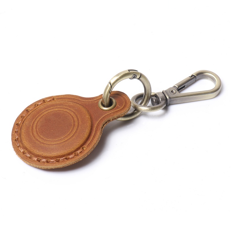 Leather AirTag Holder Keychain Case