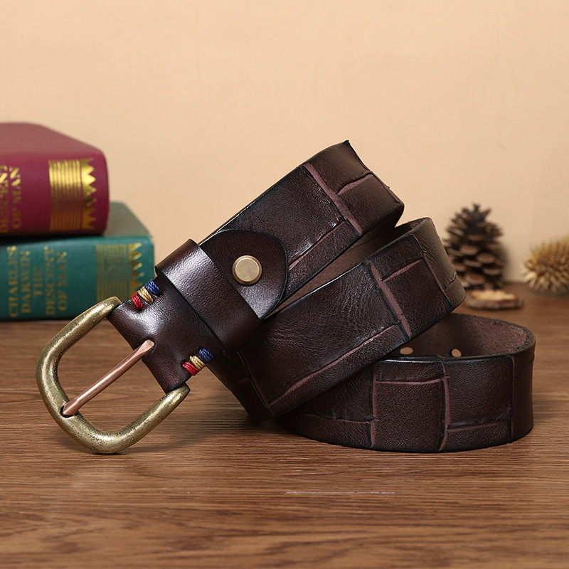 Vintage Genuine Leather Belt Wide 3.8CM B71