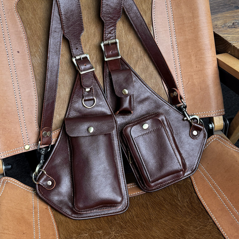 Vintage Leather Shoulder Harness Bag VB34