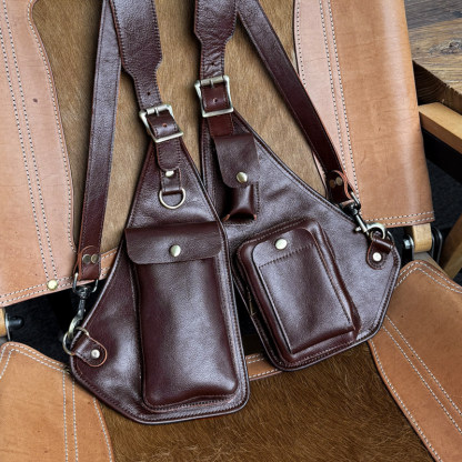 Vintage Leather Shoulder Harness Bag VB34