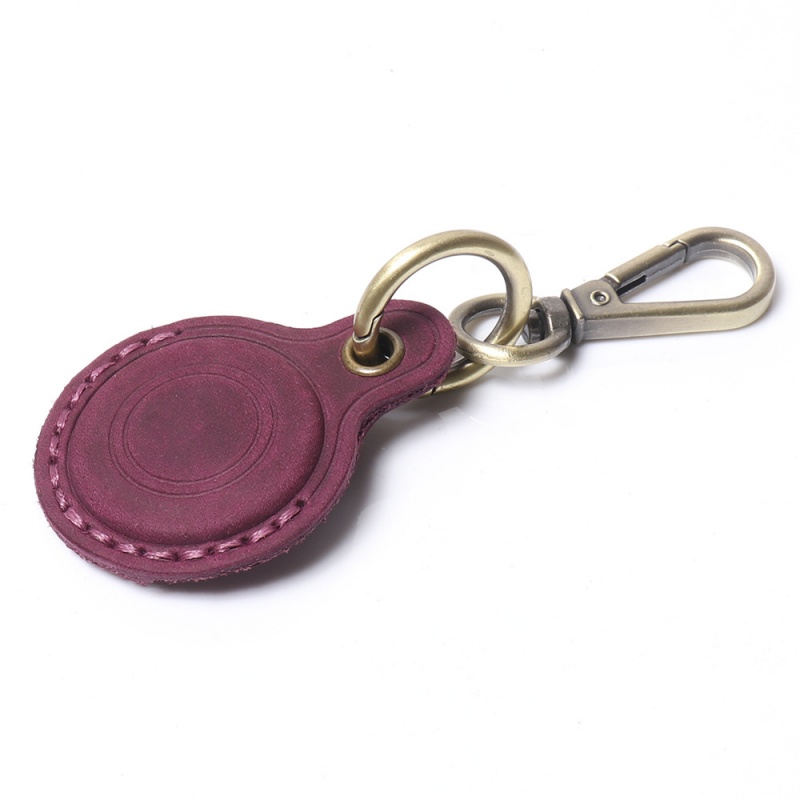 Leather AirTag Holder Keychain Case