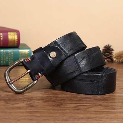 Vintage Genuine Leather Belt Wide 3.8CM B71