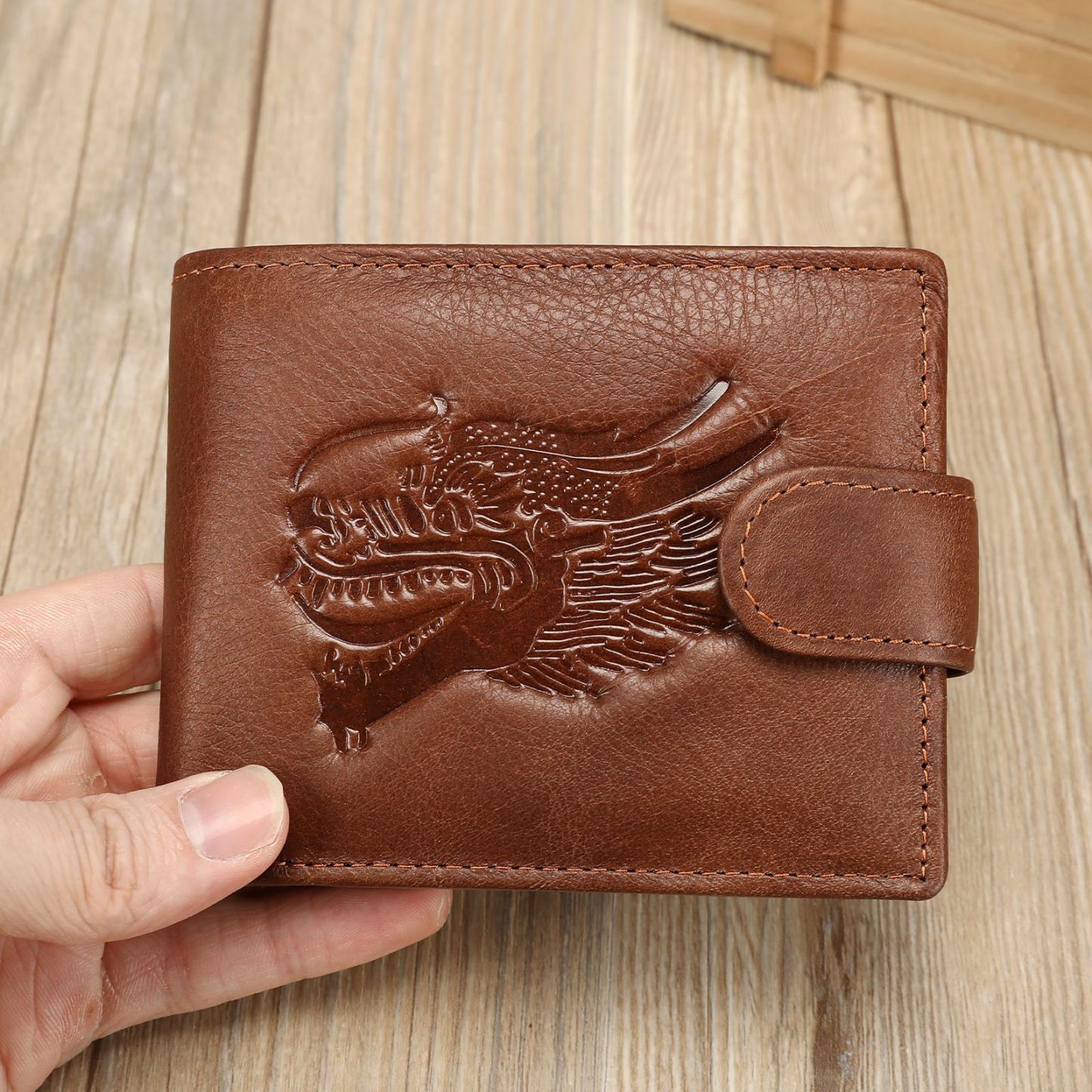 Vintage Embossed Genuine Leather Wallet LW01