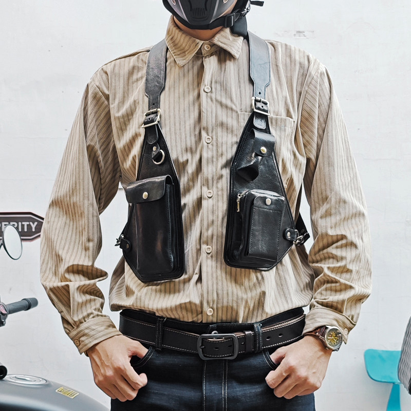 Vintage Leather Shoulder Harness Bag VB34