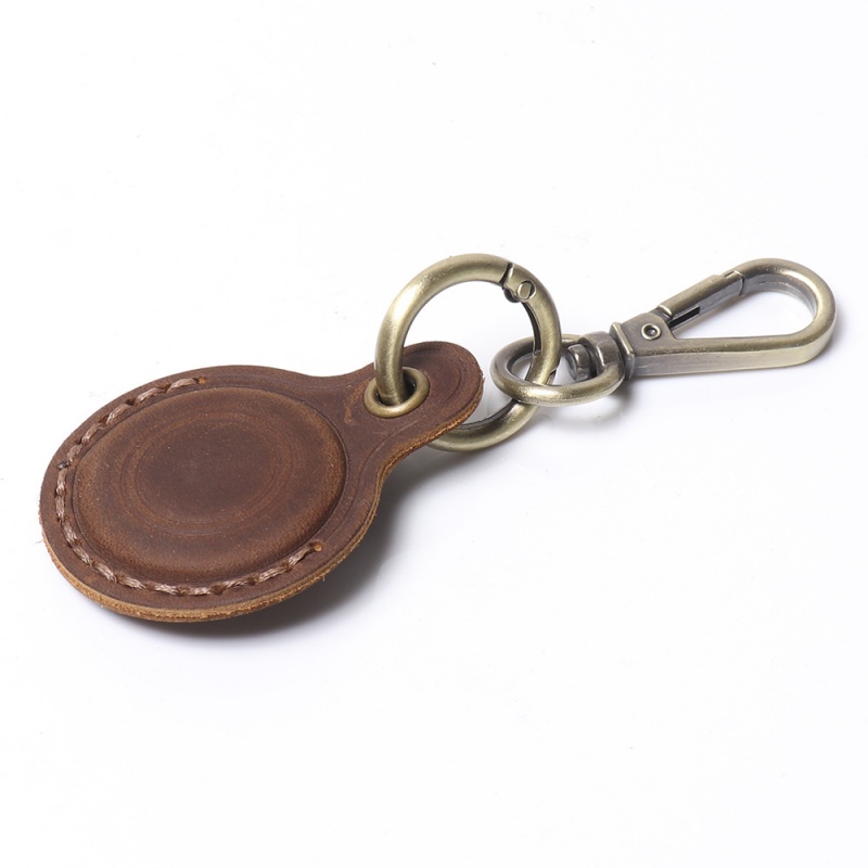 Leather AirTag Holder Keychain Case