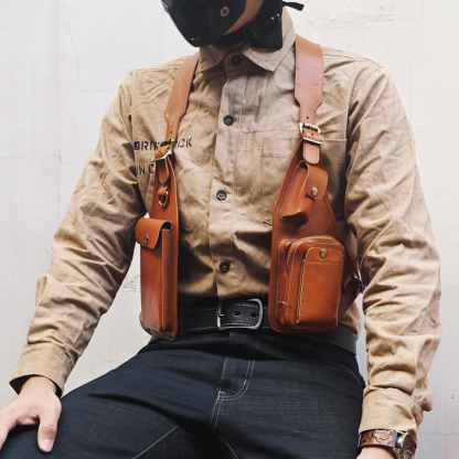 Vintage Leather Shoulder Harness Bag VB34