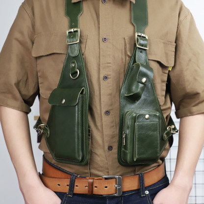 Vintage Leather Shoulder Harness Bag VB34