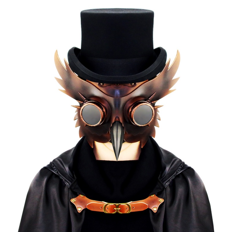 Steampunk Plague Doctor Mask PU Leather Halloween Cosplay Mask