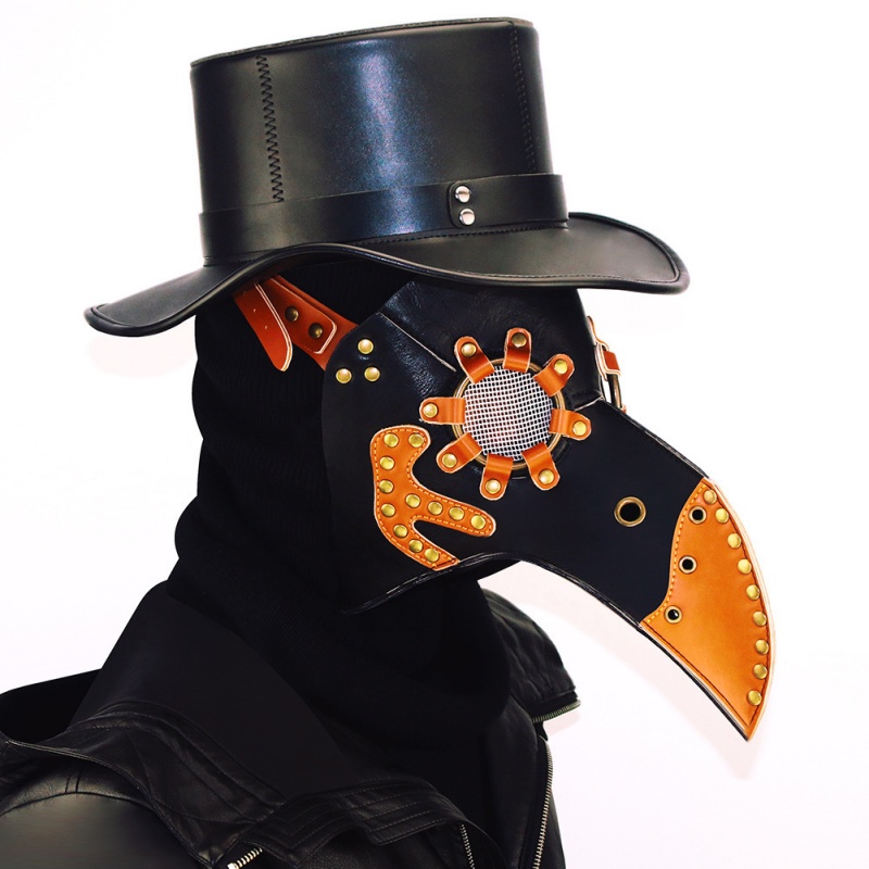 Steampunk Plague Doctor Mask PU Leather Halloween Cosplay Mask