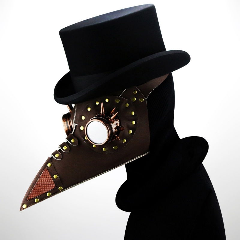 Steampunk Plague Doctor Mask PU Leather Halloween Cosplay Mask
