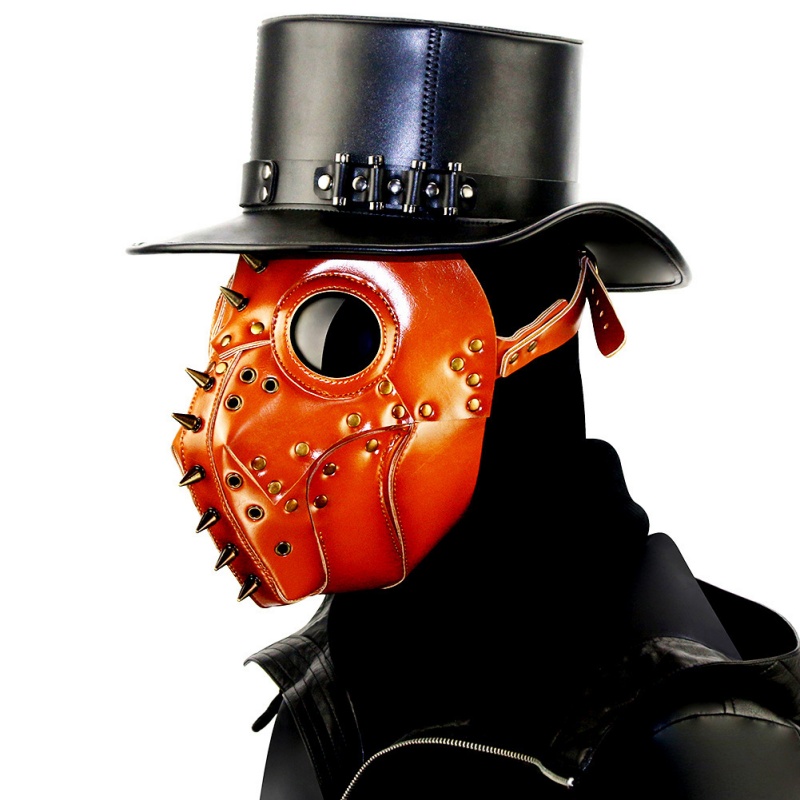 Steampunk Plague Doctor Mask PU Leather Halloween Cosplay Mask