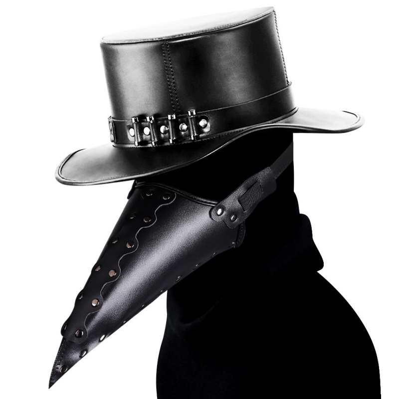 Steampunk Plague Doctor Mask PU Leather Halloween Cosplay Mask