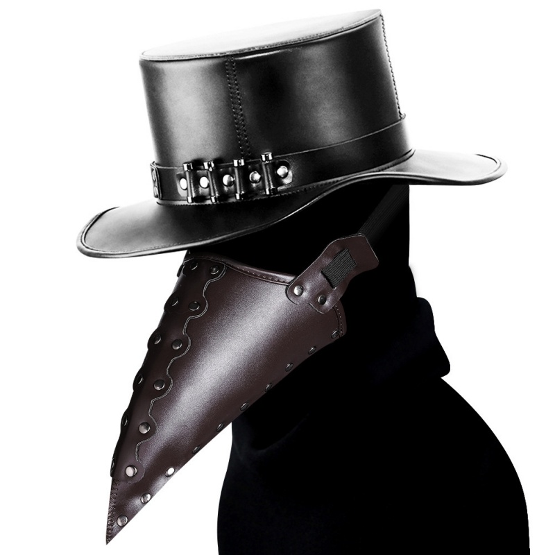 Steampunk Plague Doctor Mask PU Leather Halloween Cosplay Mask