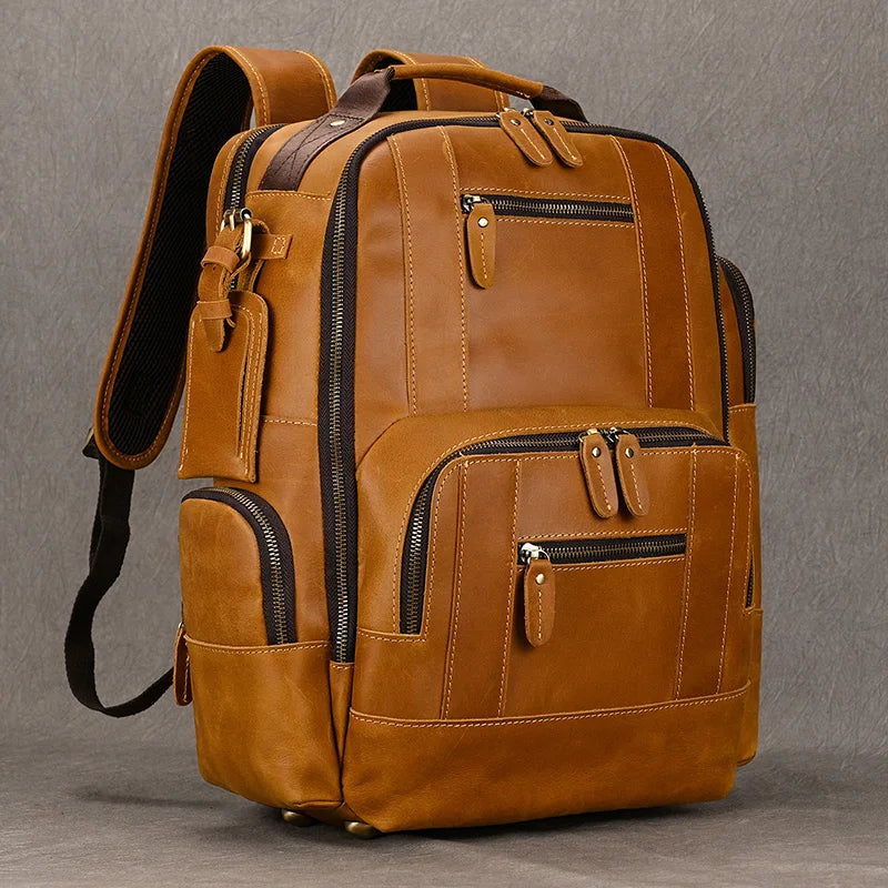 Vintage Cowhide Leather Travel Backpack VB00-KKICO