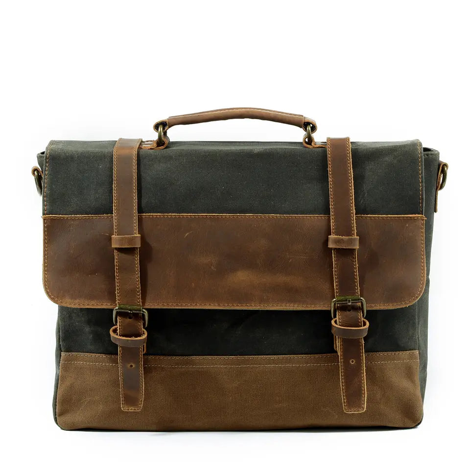 WINNIPEG Waxed Canvas Messenger Bag-KKICO