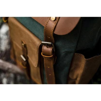 Waxed Canvas and Leather Backpack CB01-KKICO