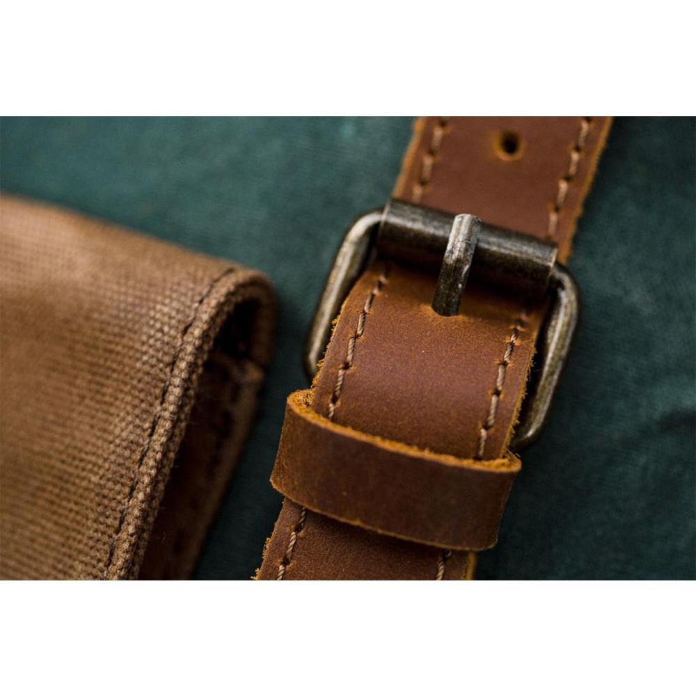 Waxed Canvas and Leather Backpack CB01-KKICO