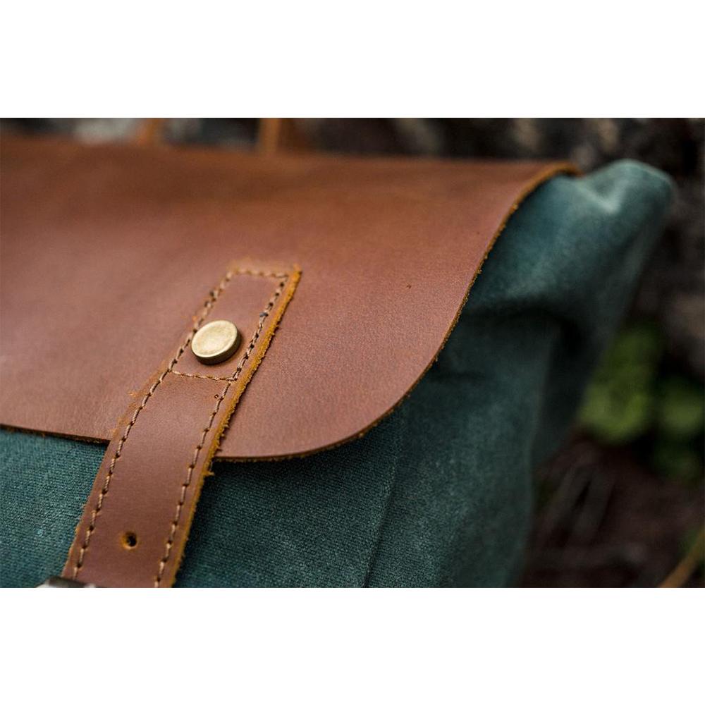 Waxed Canvas and Leather Backpack CB01-KKICO