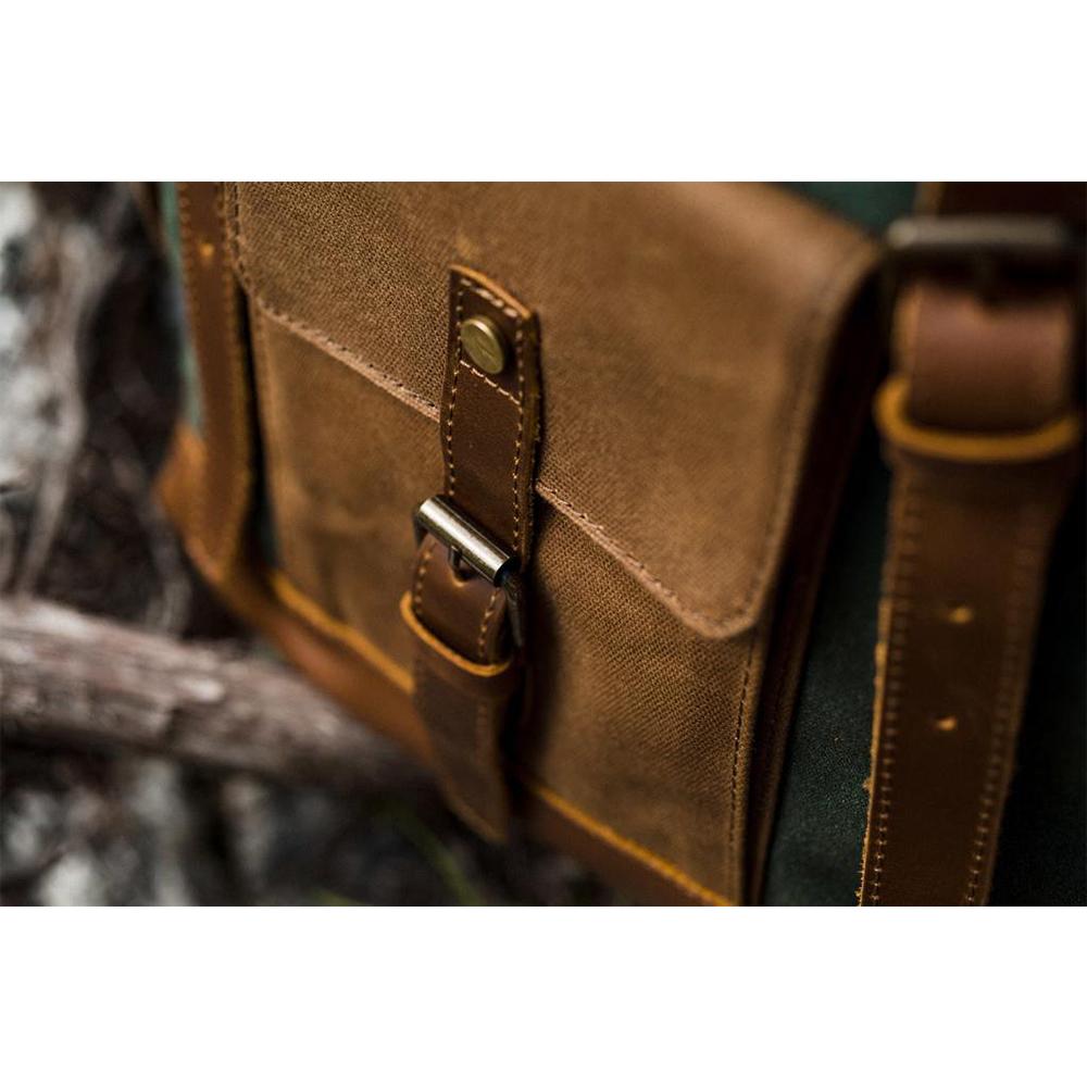 Waxed Canvas and Leather Backpack CB01-KKICO