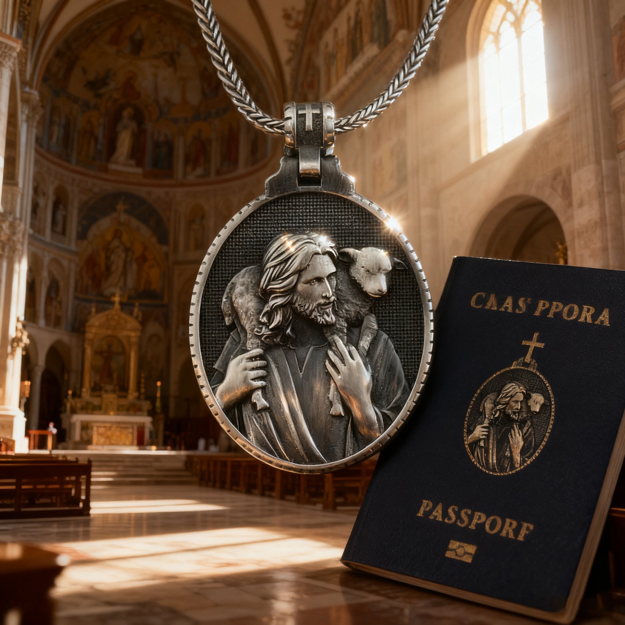 The Good Shepherd Sterling Silver Necklace - Sacred Symbol of Christ's Loving Care - John 10:14-KKICO