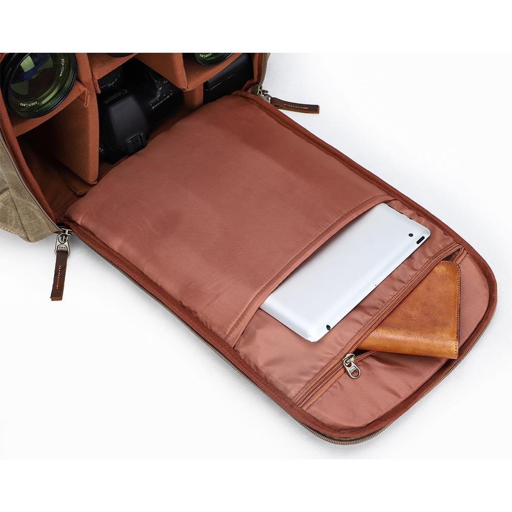 Waxed Canvas Camera Backpack CB08-KKICO