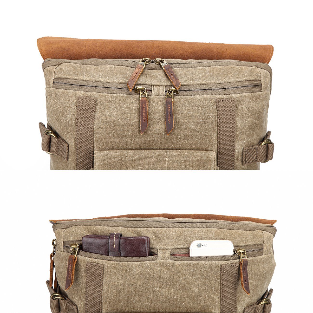 Canvas and Leather Camera Backpack CB07-KKICO