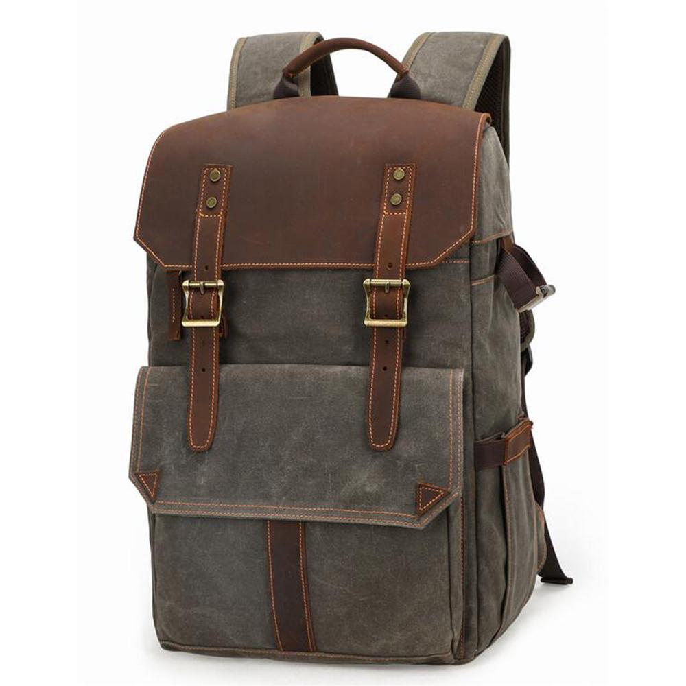 Waxed Canvas Camera Backpack CB08-KKICO