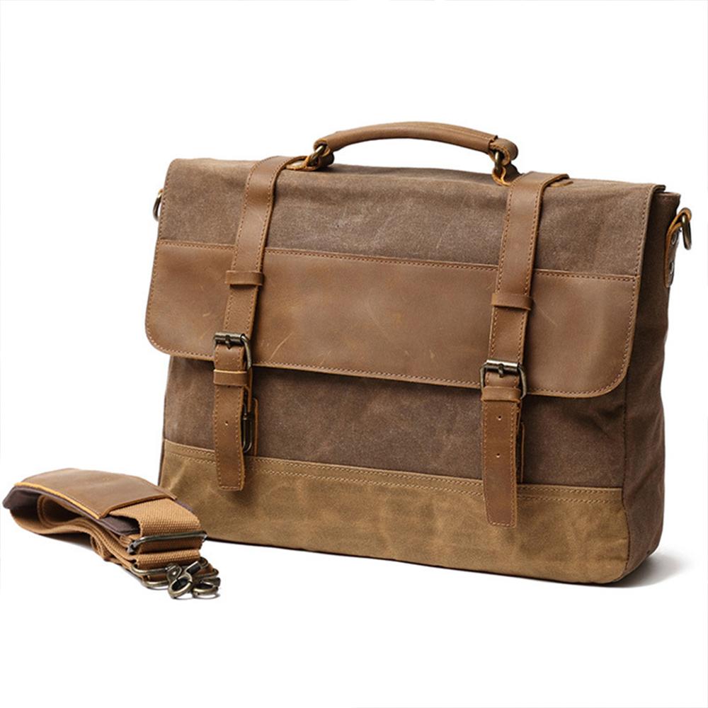 WINNIPEG Waxed Canvas Messenger Bag-KKICO