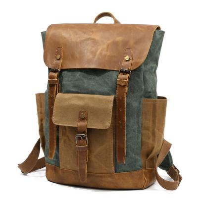 Waxed Canvas and Leather Backpack CB01-KKICO