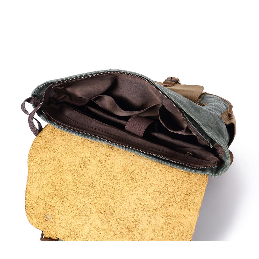 Waxed Canvas and Leather Backpack CB01-KKICO