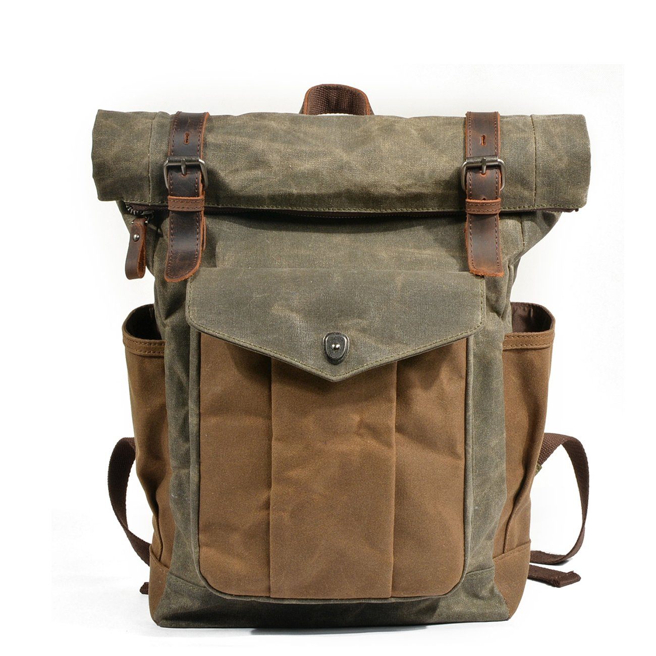 Waxed Canvas Roll Top Backpack CB06-KKICO
