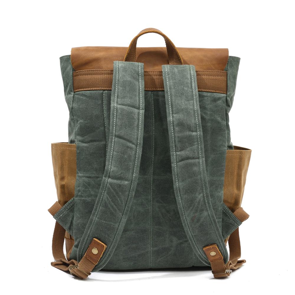 Waxed Canvas and Leather Backpack CB01-KKICO