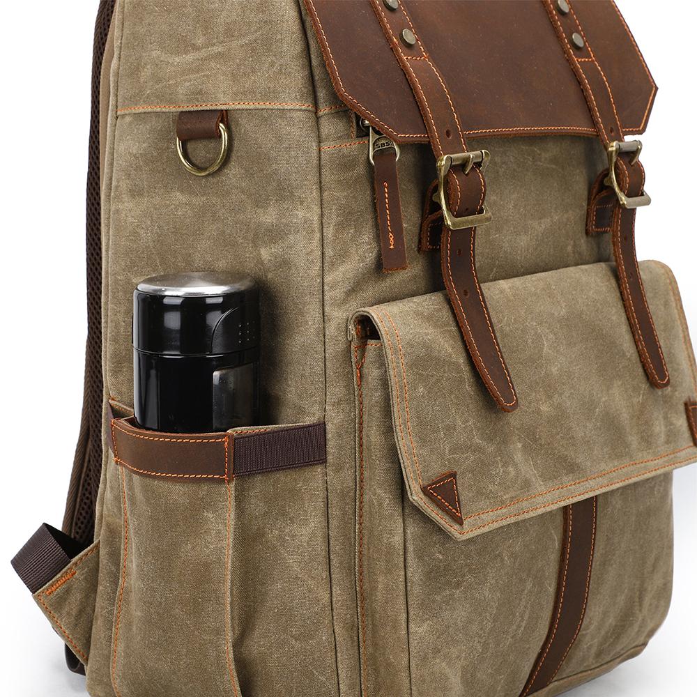 Waxed Canvas Camera Backpack CB08-KKICO