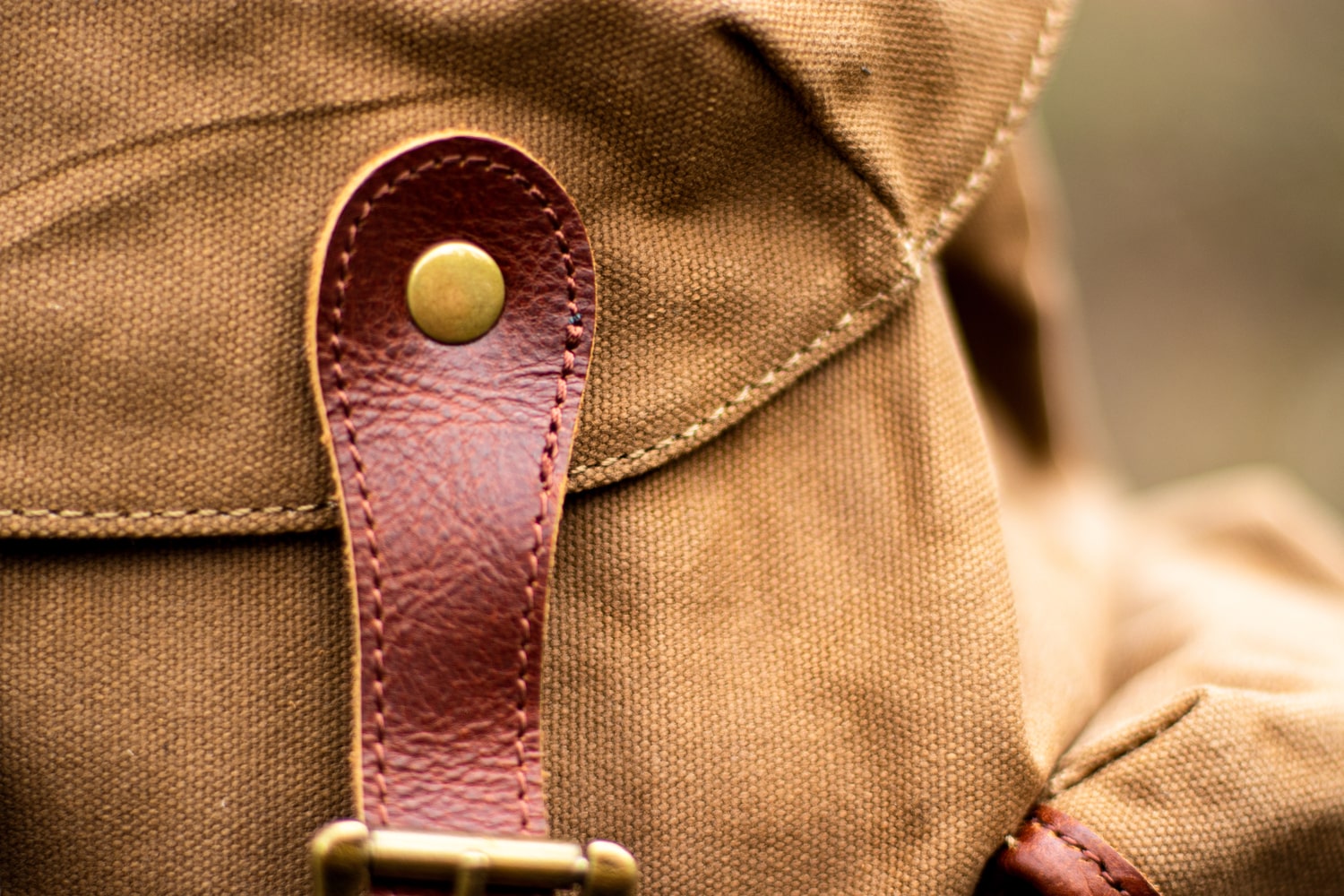 vintage leather canvas backpack
