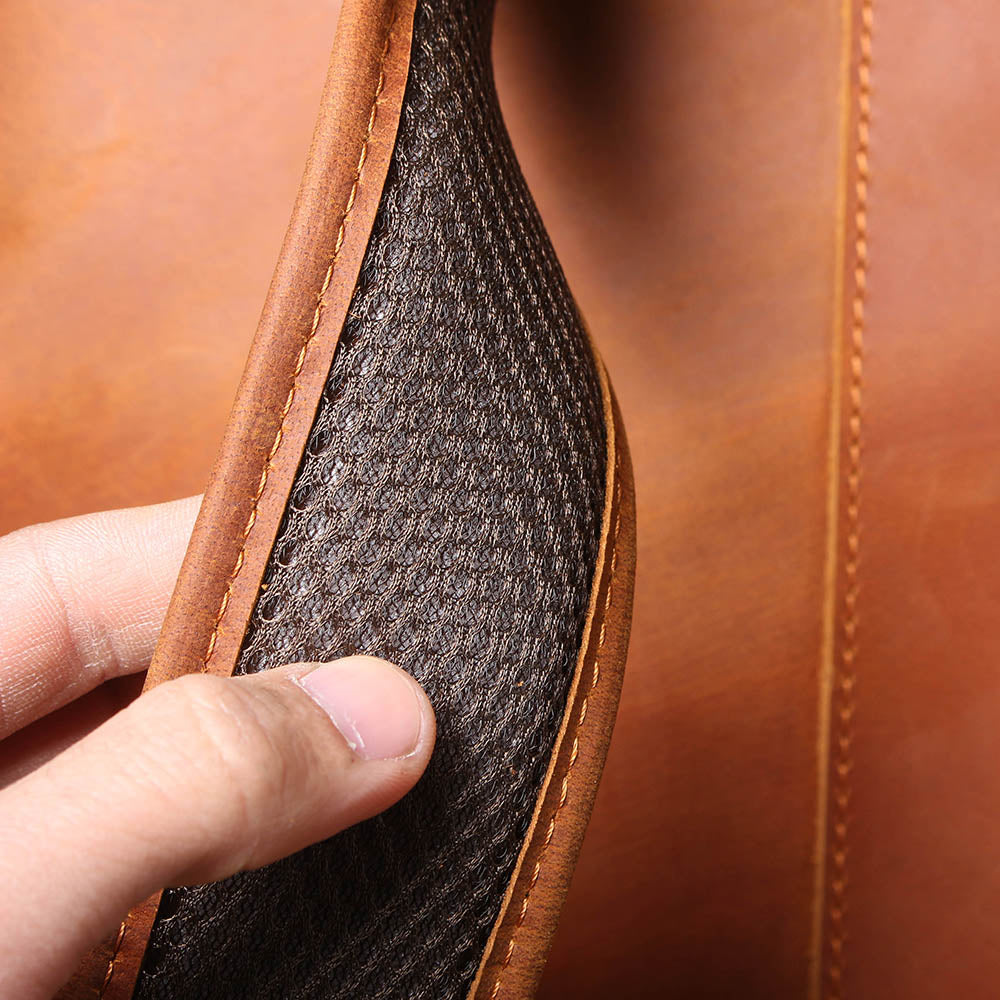 large leather backpack